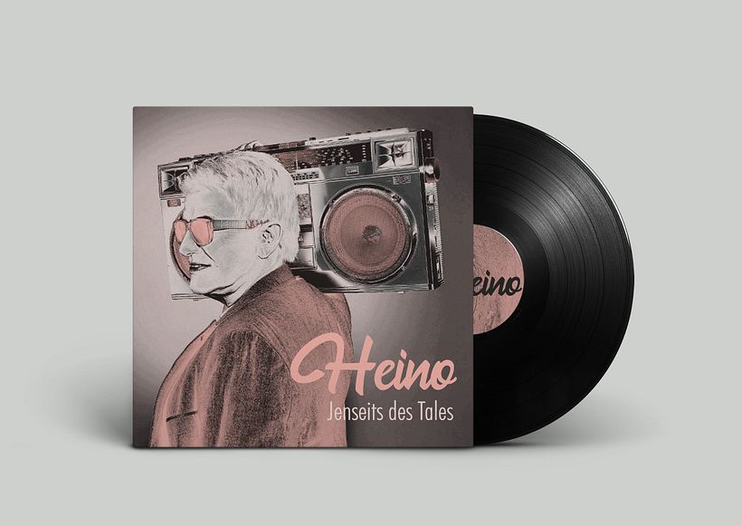 Diseño caratula disco vinilo "Heino"