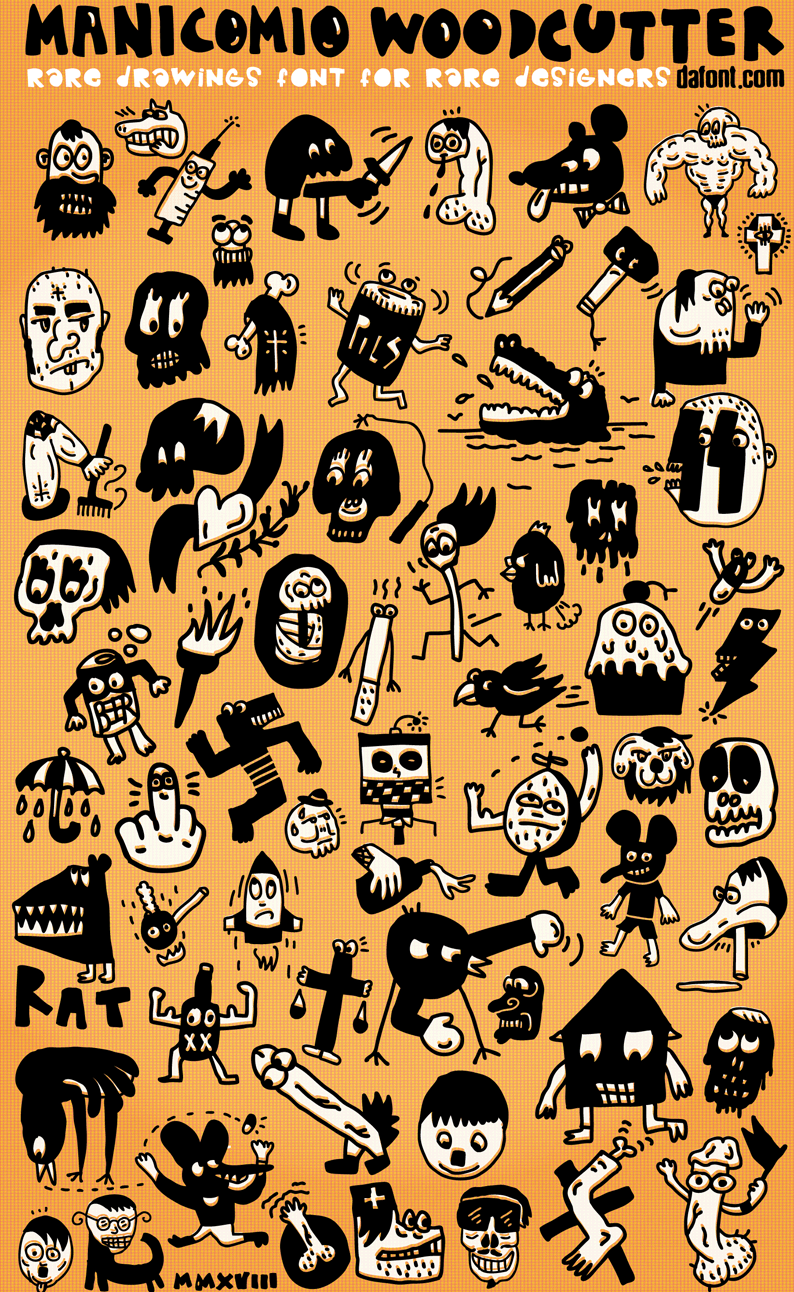 Descarga gratis la tipografía Manicomio, de Woodcutter 1
