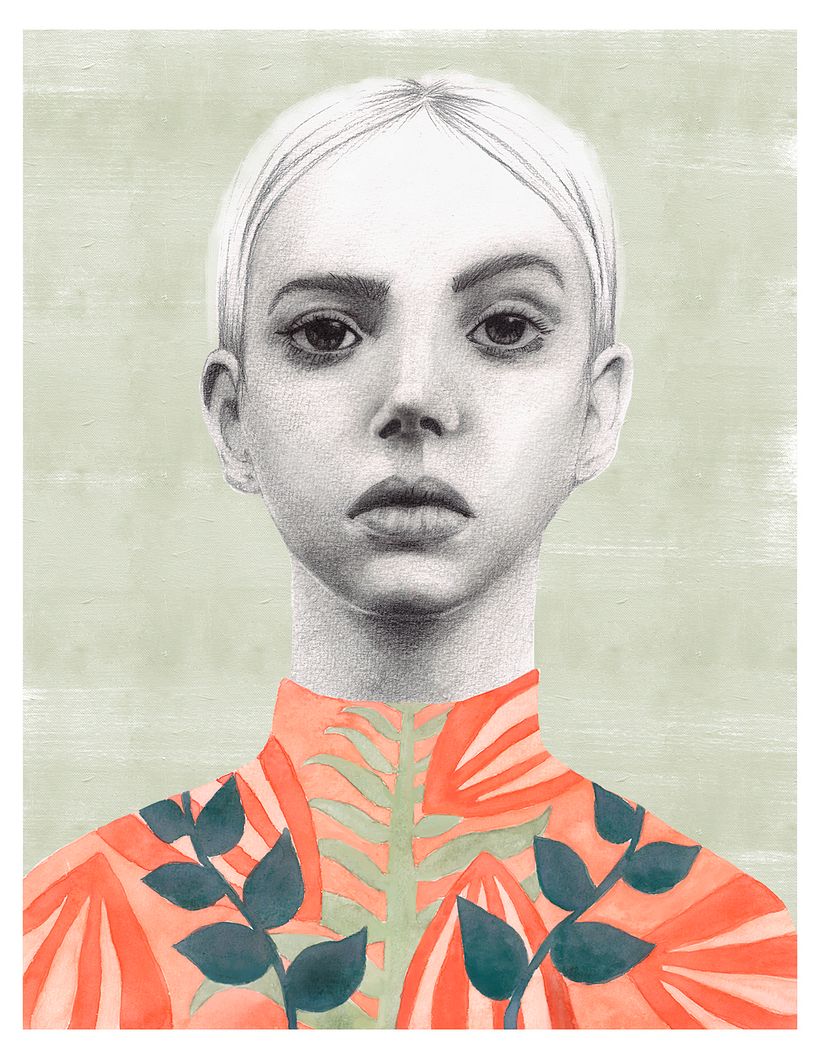 Mi Proyecto del curso: Retrato con lápiz, técnicas de color y Photoshop 10