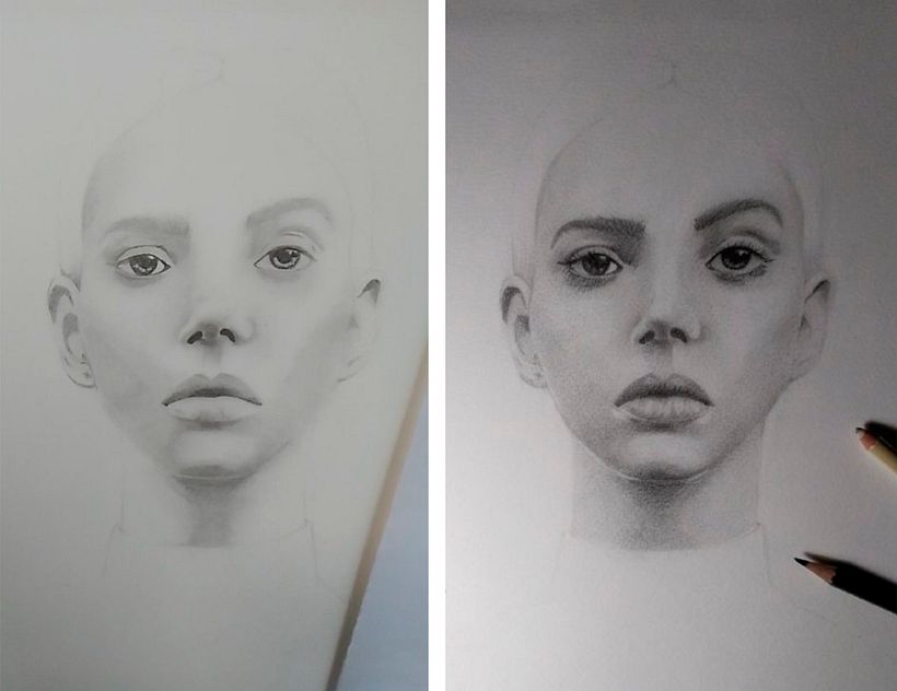 Mi Proyecto del curso: Retrato con lápiz, técnicas de color y Photoshop 5