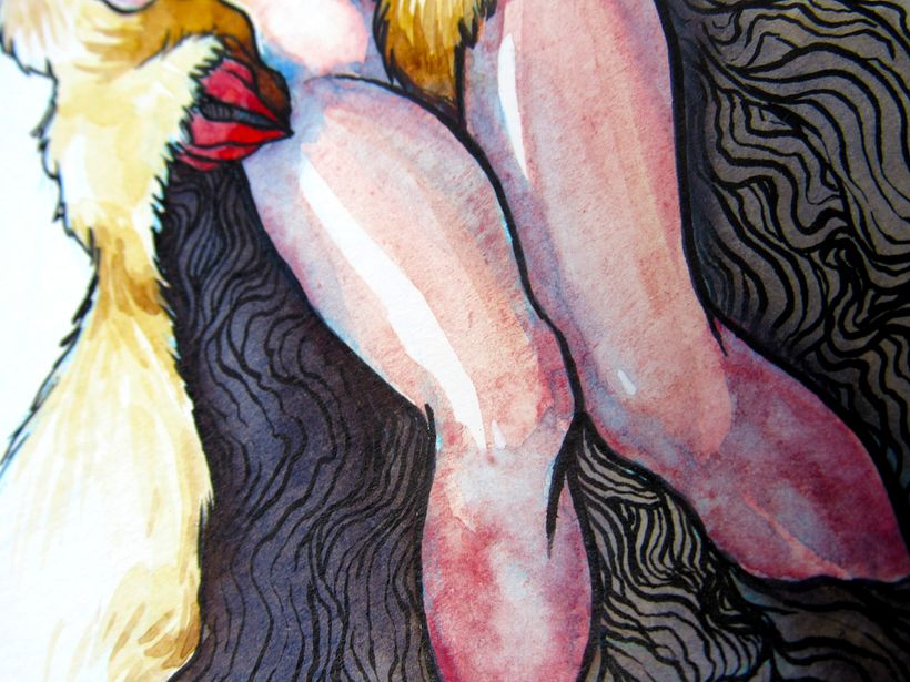 Wendigo, watercolor and ink. - Illustrazione tradizionale