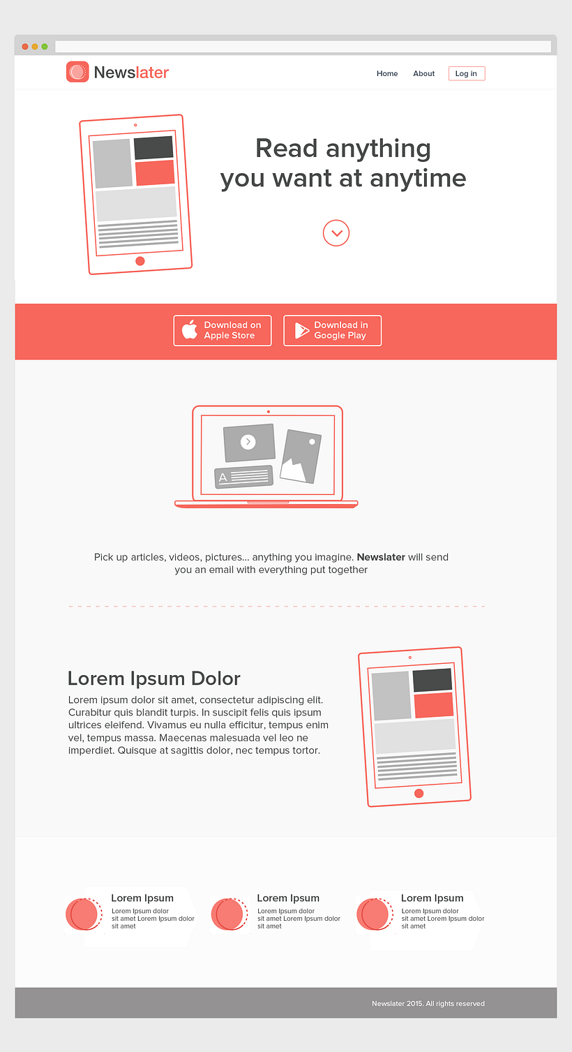 Newslater App landing 0