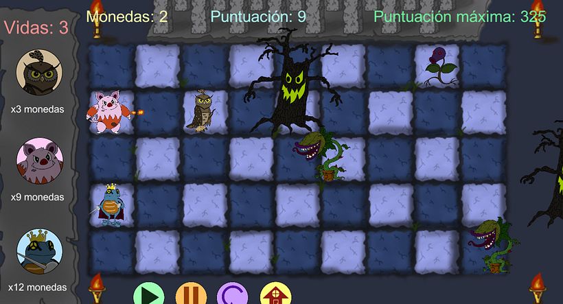 Minijuego de estrategia: "Animals vs. Plants" - Animacje 2D