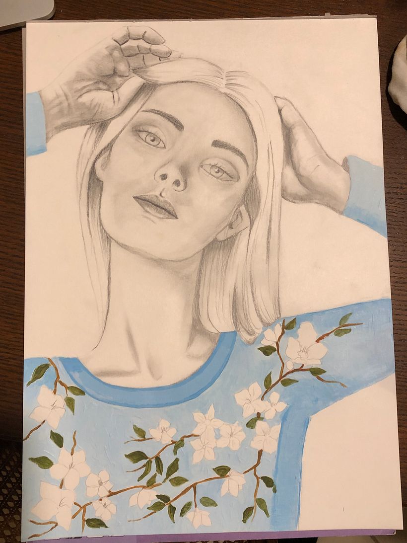 Mi Proyecto del curso: Retrato con lápiz, técnicas de color y Photoshop 3