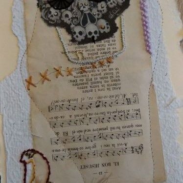  octubre de muertos , en octubre por ciertos eventos de  esas fechas lo estoy terminando ahora...ji, Mi proyecto de bordado experimental sobre papel!! 6
