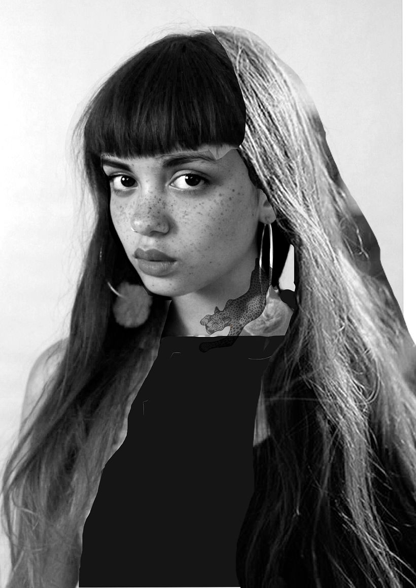 Mi Proyecto del curso: "Maya" Retrato con lápiz, acrílico y Photoshop 4