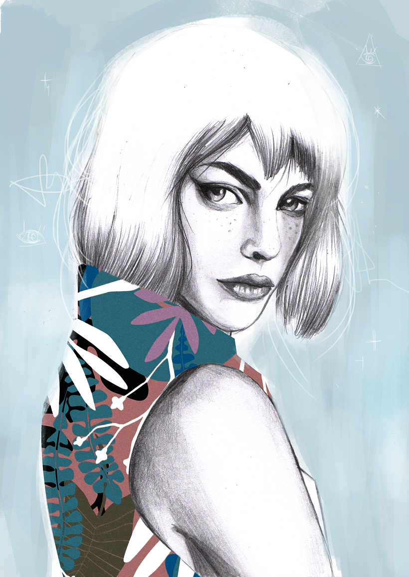 Mi Proyecto del curso: Retrato con lápiz, técnicas de color y Photoshop 1