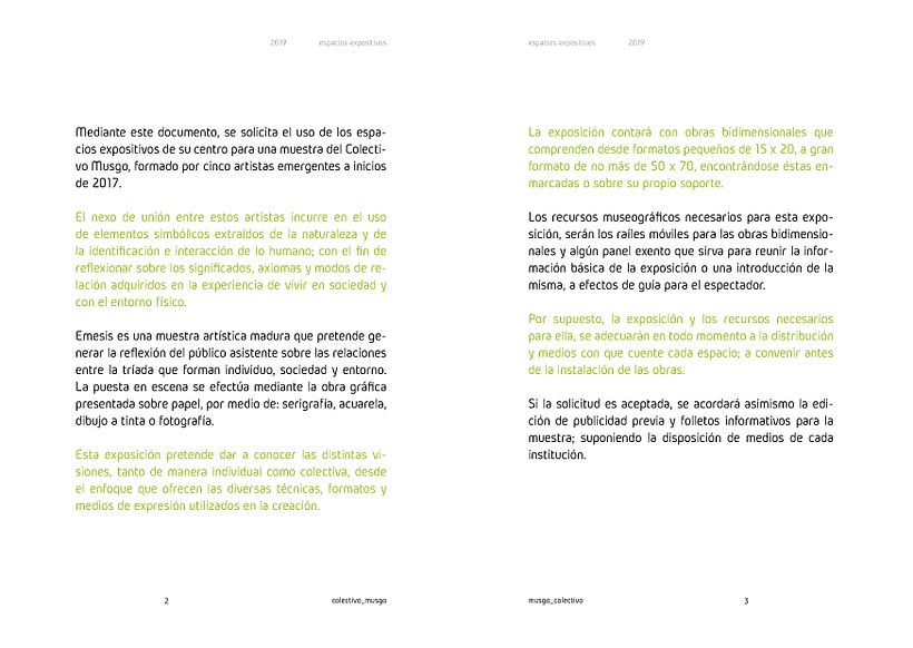 Dossier Espacios Expositivos -// Colectivo Musgo 1