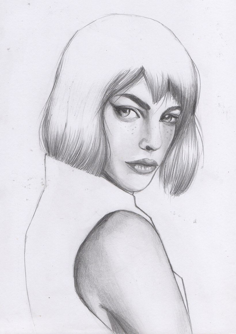 Mi Proyecto del curso: Retrato con lápiz, técnicas de color y Photoshop 9