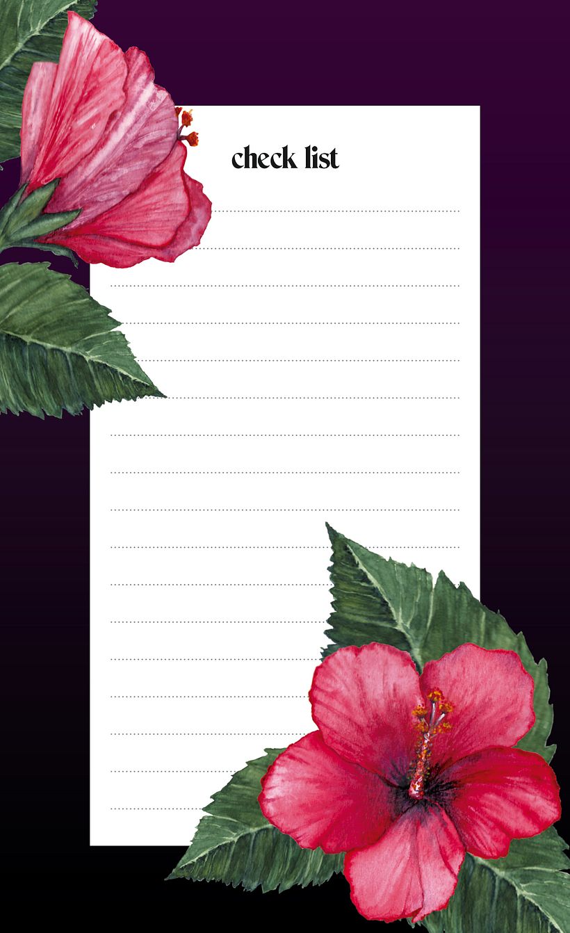 Mi Proyecto del curso: Ilustración botánica con acuarela. Set de papelería Hibisco. 2