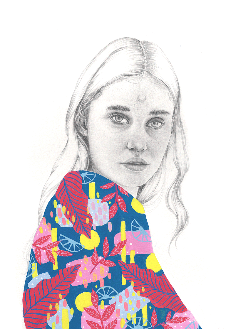 Mi Proyecto del curso: Retrato con lápiz, técnicas de color y Photoshop 3