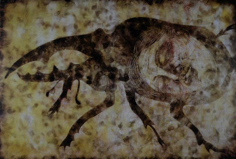 El sueño intranquilo de Gregor Samsa I (1996) Pintura/madera