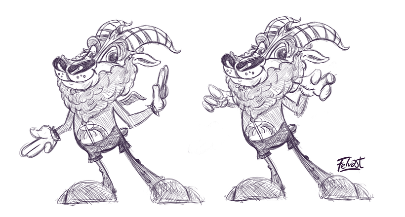 Mi Proyecto del curso:  Aleister Bafomet de Pagan-oh´s (Diseño e ilustración de personajes increíbles) 6