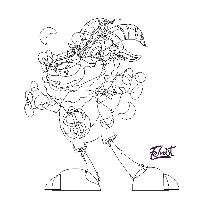 Mi Proyecto del curso:  Aleister Bafomet de Pagan-oh´s (Diseño e ilustración de personajes increíbles) 16