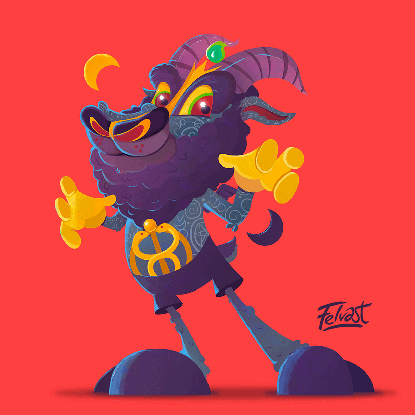 Mi Proyecto del curso:  Aleister Bafomet de Pagan-oh´s (Diseño e ilustración de personajes increíbles) 22