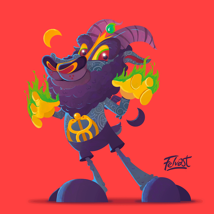 Mi Proyecto del curso:  Aleister Bafomet de Pagan-oh´s (Diseño e ilustración de personajes increíbles) 24
