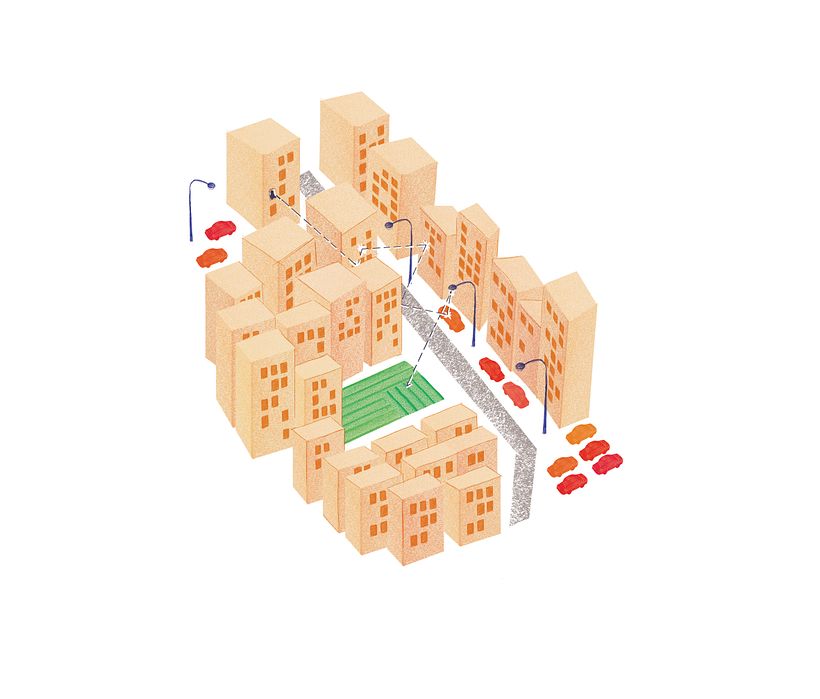 Huerto urbano - Traditionele illustratie