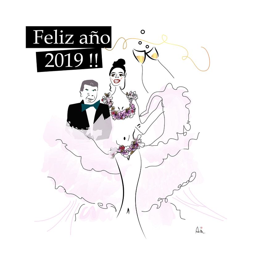 Mi Proyecto del curso: Ilustración de personajes para prensa_ Ana Méndez_Campanadas 2019 0