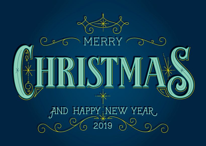 Postal Feliz Navidad y Feliz 2019  0