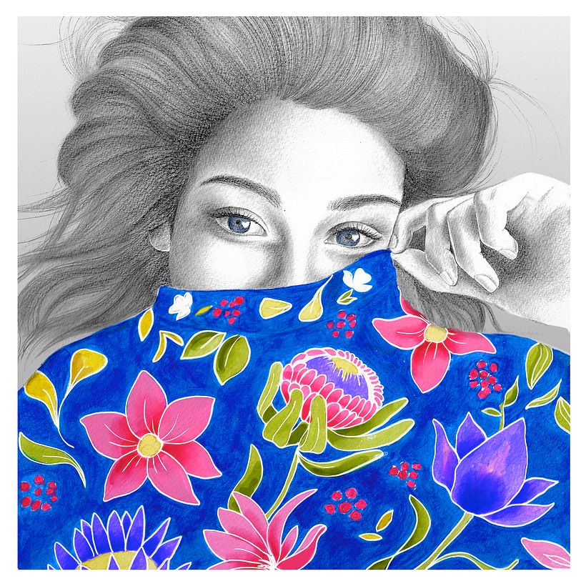 Mi Proyecto del curso: Retrato con lápiz, técnicas de color y Photoshop 9