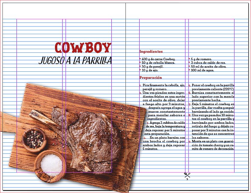 Recetario Carne a la Parrilla - Desain Editorial