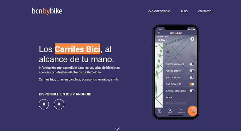 Landing Page de la aplicación Móvil que esta en desarrollo 0