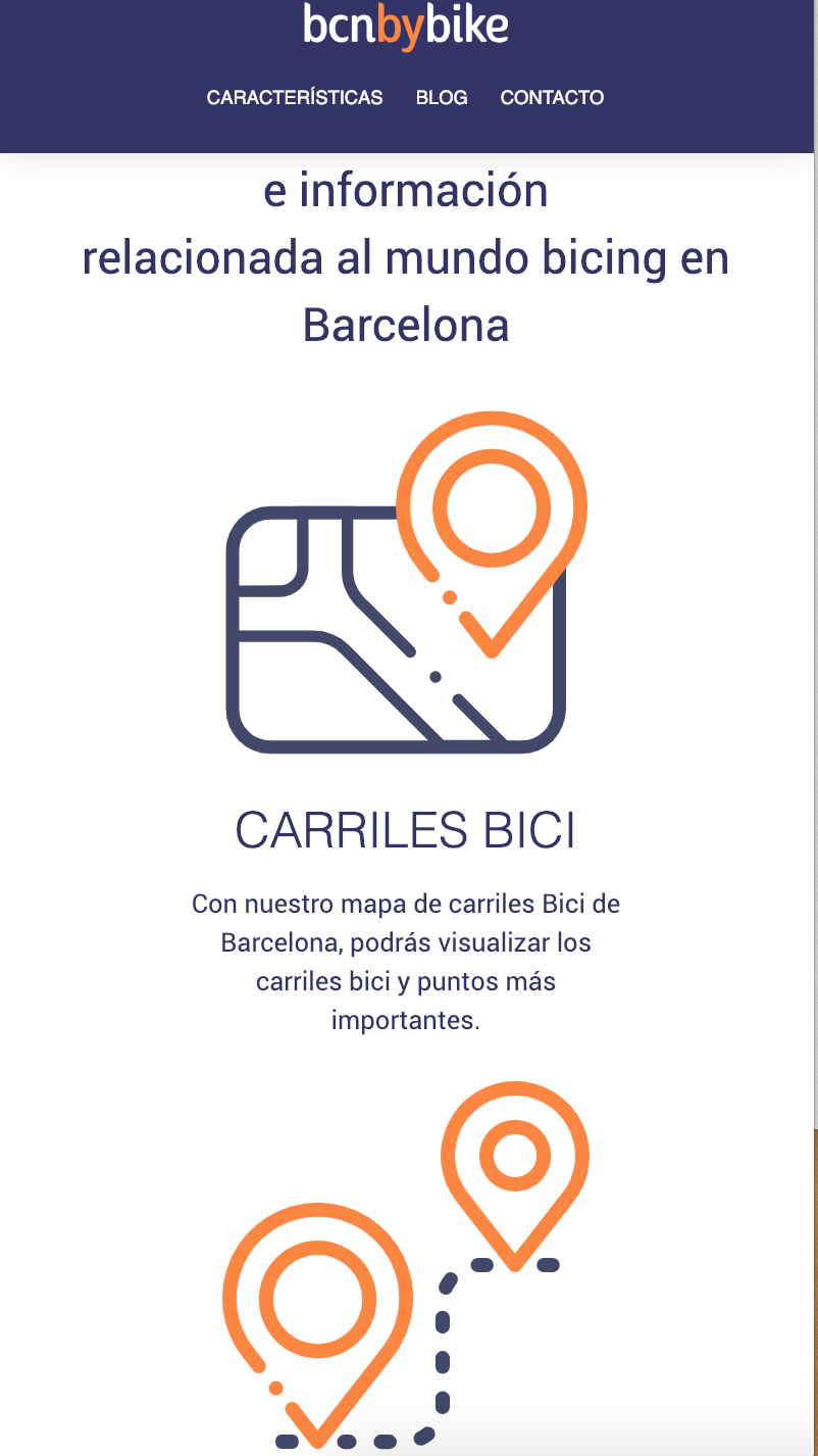 Landing Page de la aplicación Móvil que esta en desarrollo 3