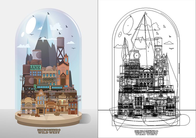 WILD WEST. MICROMUNDO. Mi Proyecto del curso: Ilustración corporativa: Guía de Estilo vectorial - Ilustración tradicional