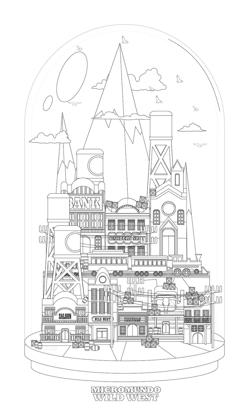 WILD WEST. MICROMUNDO. Mi Proyecto del curso: Ilustración corporativa: Guía de Estilo vectorial - Ilustración tradicional