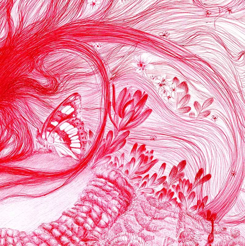 Mujer a tinta roja 1