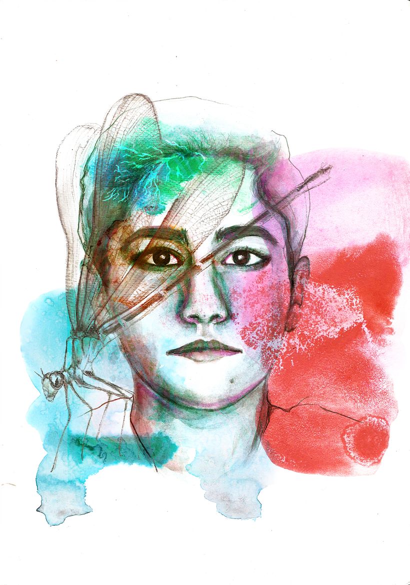 Retrato con libélula 4