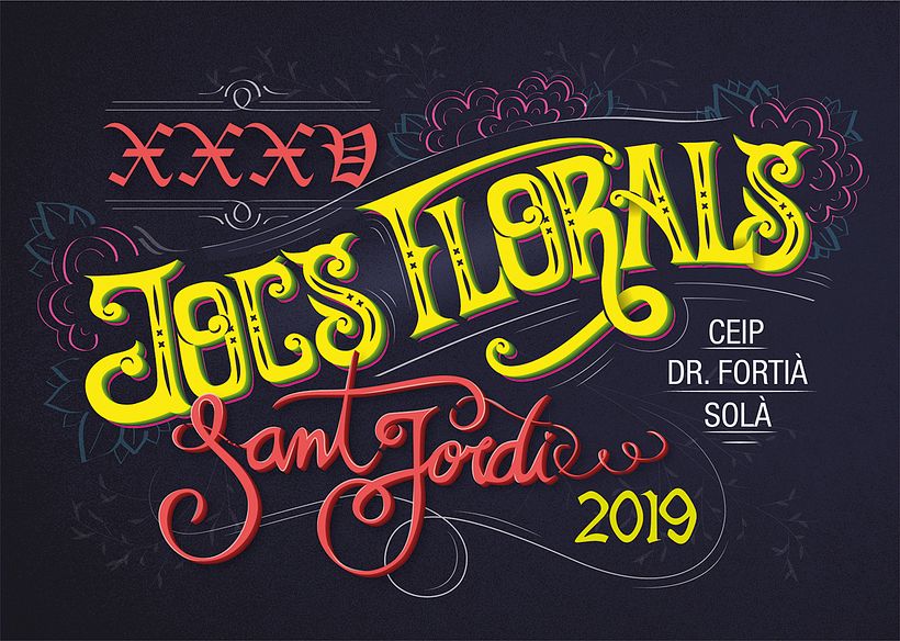 Cartel Jocs Florals Sant Jordi 2019 - Harfler
