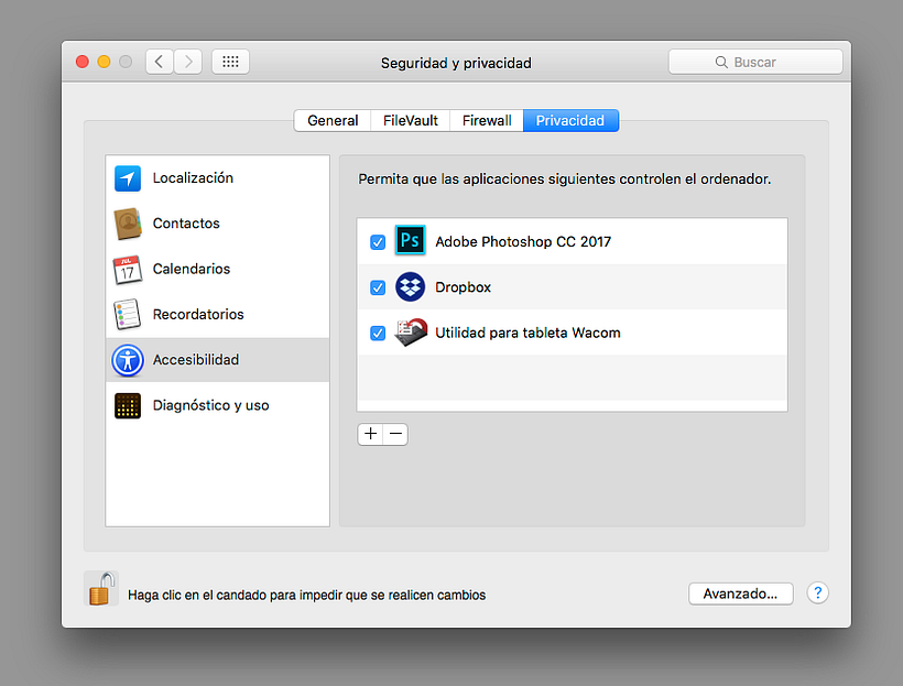 Compatibilidad de Wacom Intuos con MacOS Mojave 1