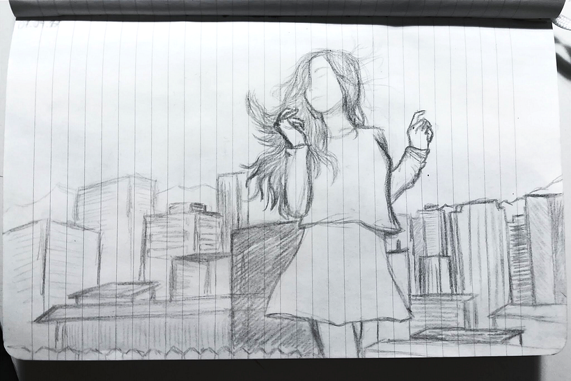 Boceto escena skyline -1