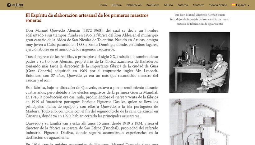 Destilerias Aldea, S.L. - Sitio Web  1