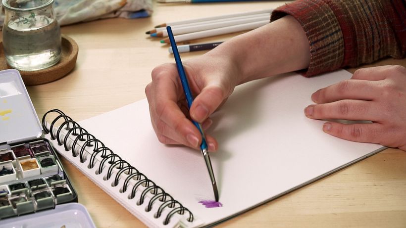 Tutorial acuarela: cómo pintar con pinceles y lápices acuarelables 6