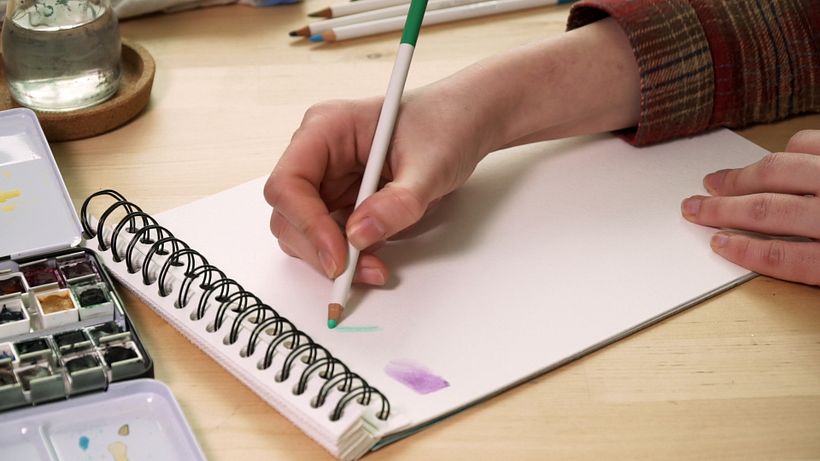 Tutorial acuarela: cómo pintar con pinceles y lápices acuarelables 8