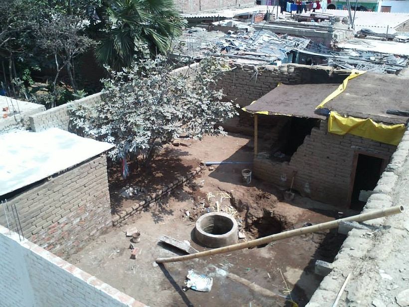 jardín y cocina antes de la intervención 