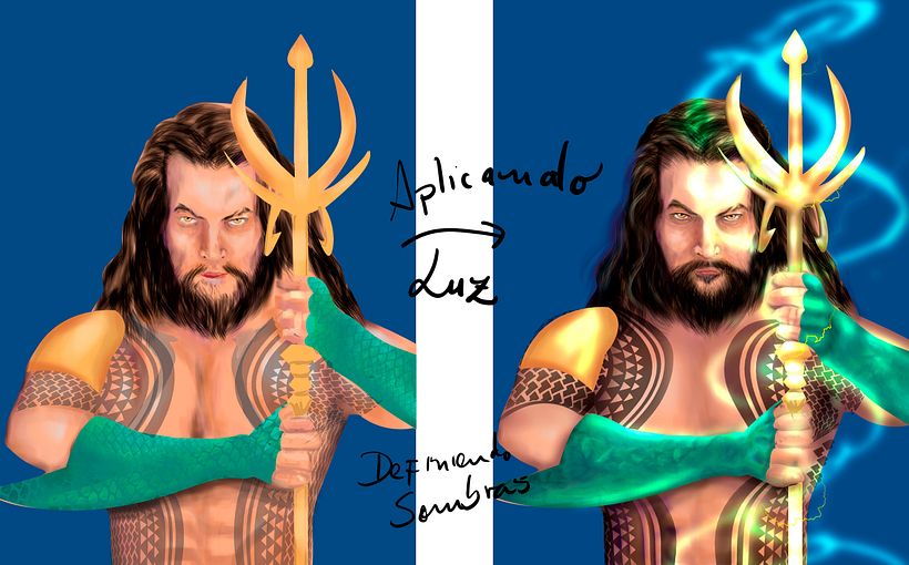 aplicacion de colores base , luces y sombras