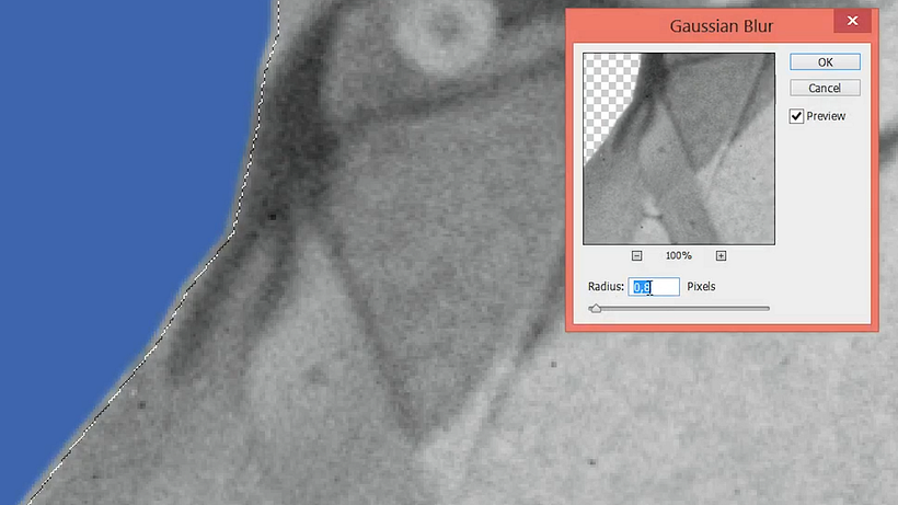 Difuminando los bordes con "Desenfoque gaussiano"