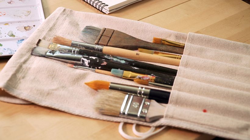 Tutorial acuarela: pinceles tipos y cuidado 16