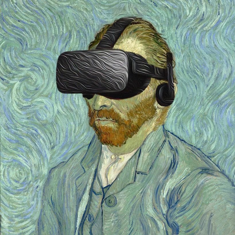 Proyecto diario publicado en su Instagram "Self-portrait with VR headset"