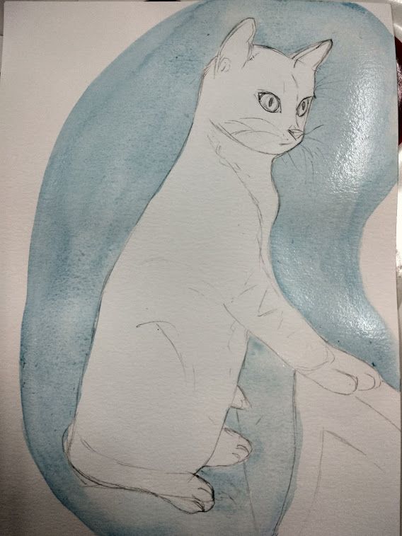 Boceto y primera capa del fondo