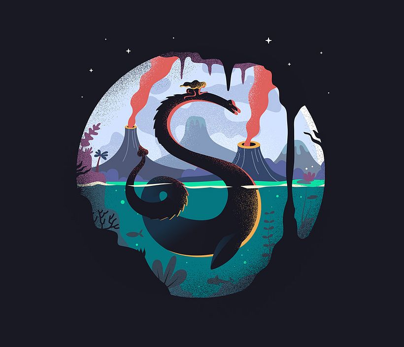 El mar cósmico inunda la ilustración de Lena Vargas 8