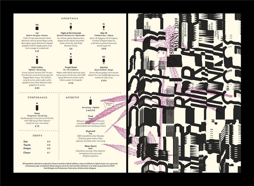 Spring menus 2019 for Behind This Wall 3