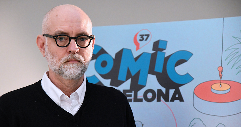Daniel Clowes, en el Comic Barcelona. Os prometemos que a nosotros nos sonrió.