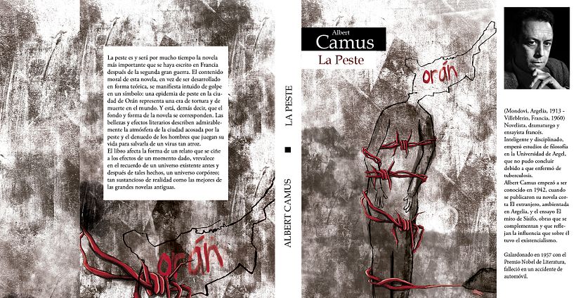 Rediseño del libro "la peste" de Albert Camus.