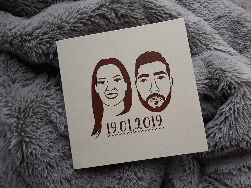 Invitaciones de boda - Retrato icónico 0