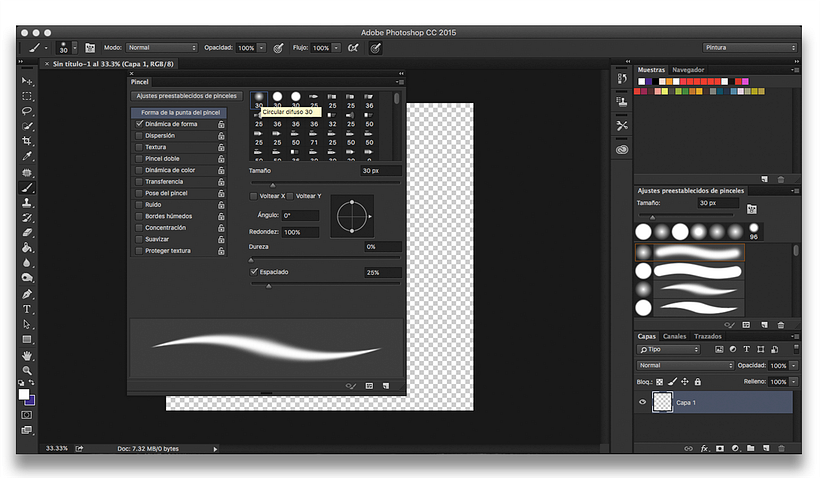 Cómo hacer un pincel efecto lápiz para bocetar en Photoshop 6