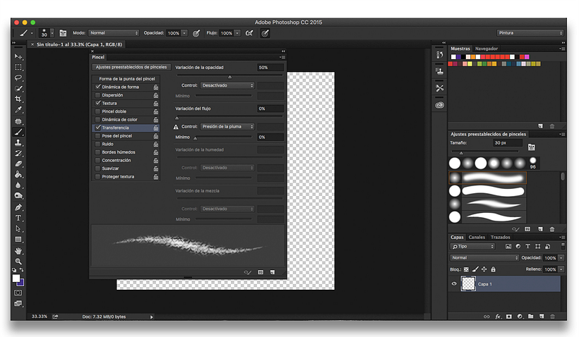 Cómo hacer un pincel efecto lápiz para bocetar en Photoshop 12